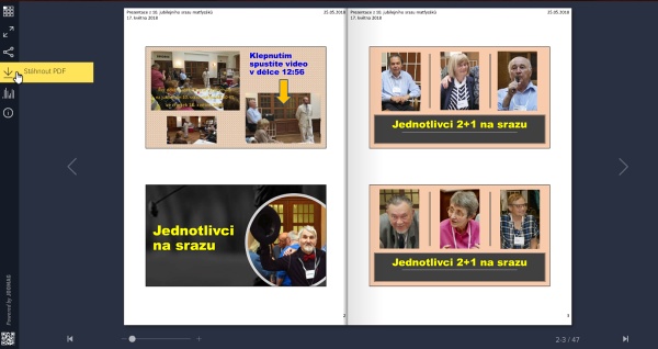 Prezentace  se čtyřmi snímky současně na monitoru - klepnutím se otevře